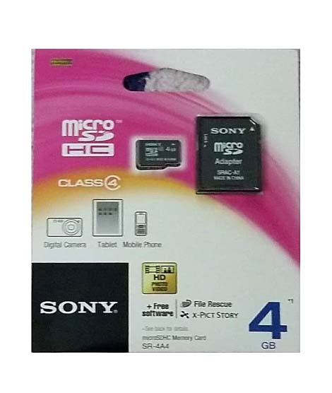 iShopping - Sony 4GB USH-I microSDHC Memory Card (SR-4A4)
