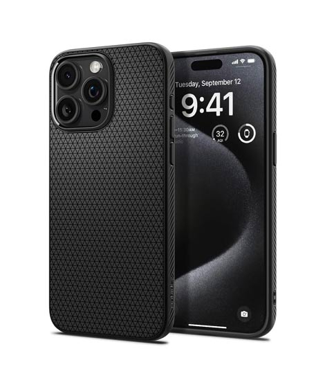 iShopping - Spigen Liquid Air Matte Black Case For Apple iPhone 15 Pro Max (ACS06562)