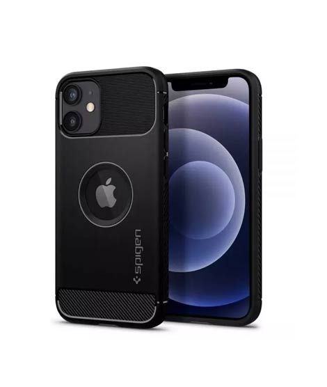 iShopping - Spigen Rugged Armor Case For iPhone 12 Mini - Matte Black