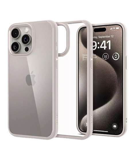 iShopping - Spigen Ultra Hybrid Case For Apple iPhone 15 Pro Max Natural Titanium (ACS07209)