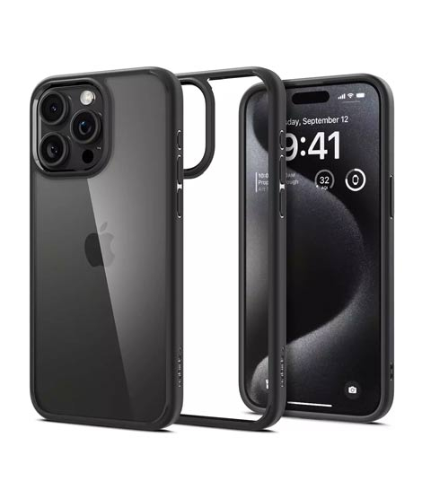 iShopping - Spigen Ultra Hybrid Matte Black Case For Apple iPhone 15 Pro (ACS06713)