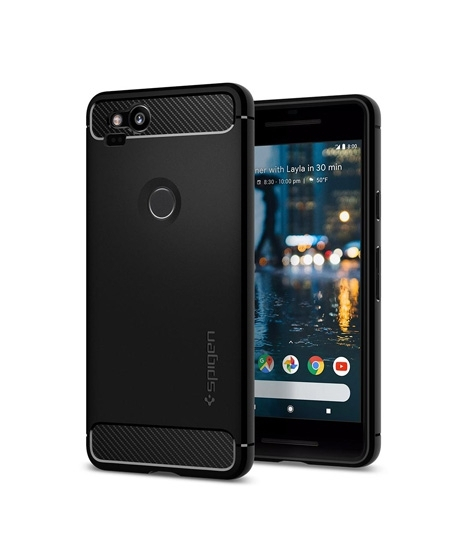 iShopping - Spigen Rugged Armor Black Case For Google Pixel 2