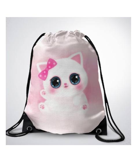 iShopping - Traverse Cute Kitty Printed Drawstring Bag (T279DRSTR)