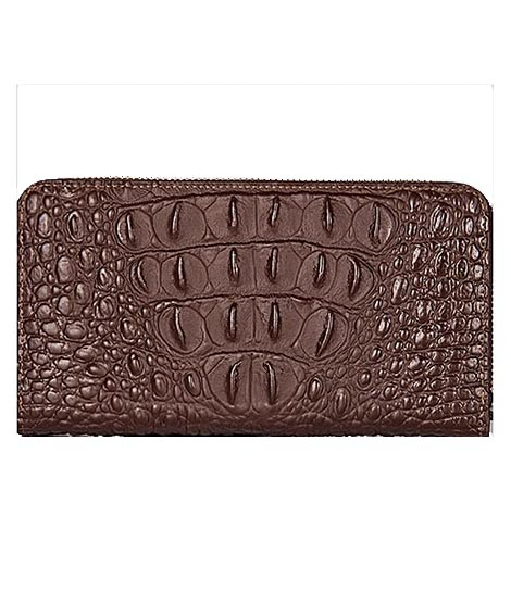 iShopping - Tasmanpk Crocodile Pattern Wallet For Unisex - Brown (1000)