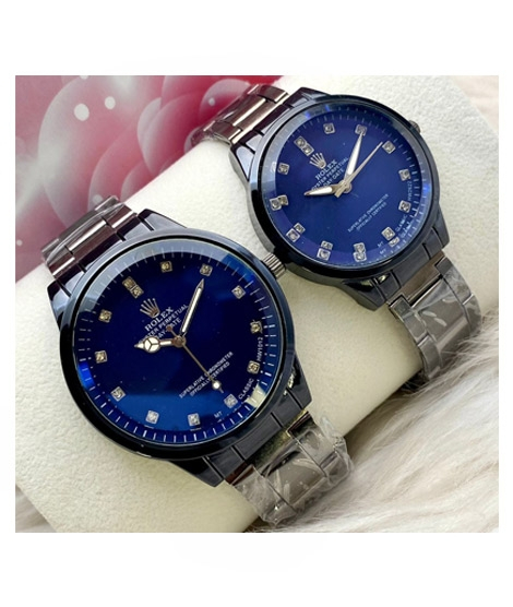 iShopping - TFH Analog Stainless Steel Couple Watch Blue