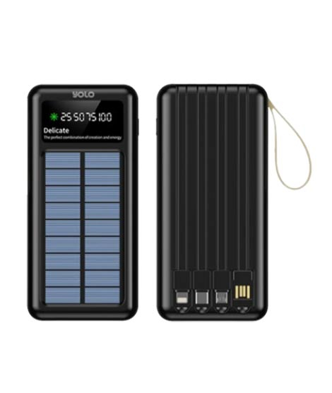 iShopping - Yolo Titan 10 10000mAh Solar Charging Powerbank Black