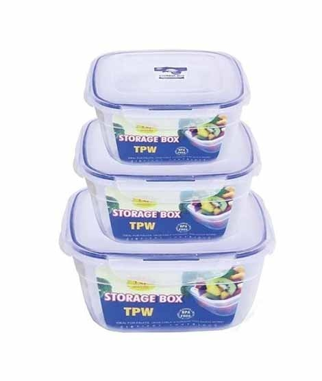 iShopping - TPWfamily Square Storage Box 3 Pieces Set (2.96 Litre)