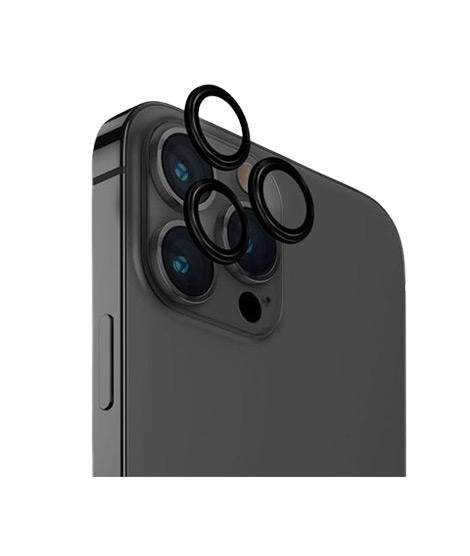 iShopping - Uniq Optix Aluminium Camera Lens Protector For iPhone 15 Pro Max Midnight Black