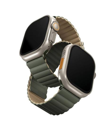 iShopping - Uniq Revix Magnetic Strap For Apple Watch Series 1-8 Green/Tan