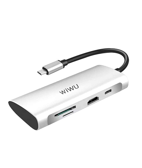 iShopping - WIWU Alpha 7 In 1 USB-C Hub Gray (Alpha 731HP)