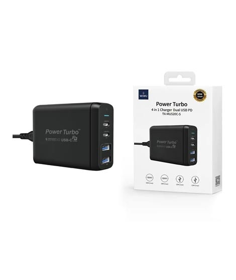 iShopping - Wiwu Power Turbo 4 In 1 Charger 60W (TX-MUS20C-S)