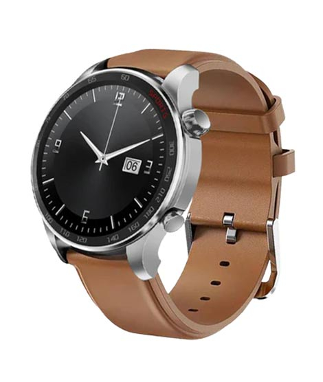 iShopping - Yolo Ultron Smart Watch Leather Strap-Chrome Silver