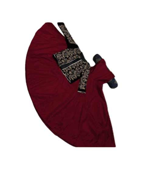 iShopping - Zamzam 2pc Embroidered Maxi Dress For Women-Mehroon