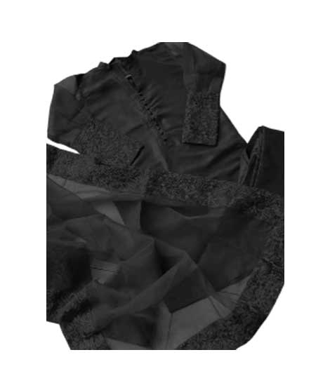 iShopping - Zamzam 3pc Embroidered Dress For Women-Just Black