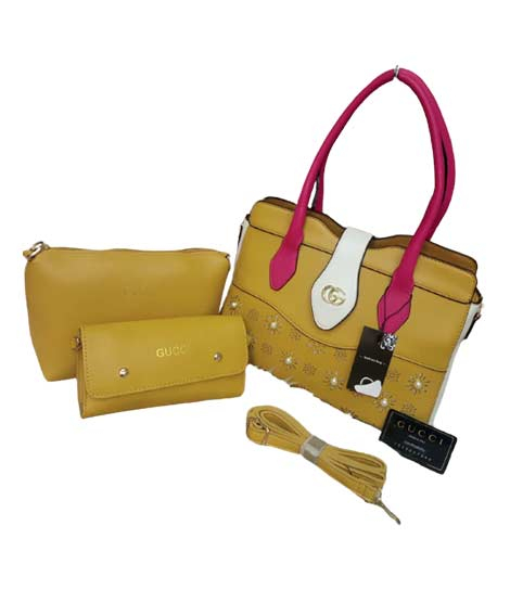 iShopping - ZamZam 3pc Hand Bag For Women-Mustard