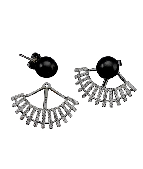 iShopping - Zed Eye 2 Way Pearl Earrings For Women (ISE053)