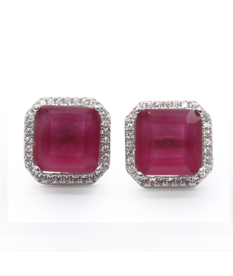 iShopping - Zed Eye Cyno Squares Earrings For Women Red (ISE122B)
