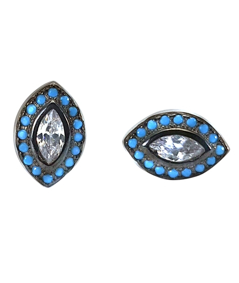 iShopping - Zed Eye Hawk Eye Gemstone Earrings For Women (ISE087)