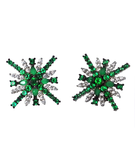 iShopping - Zed Eye Stellar Burst Earrings For Women Green (ISE078B)