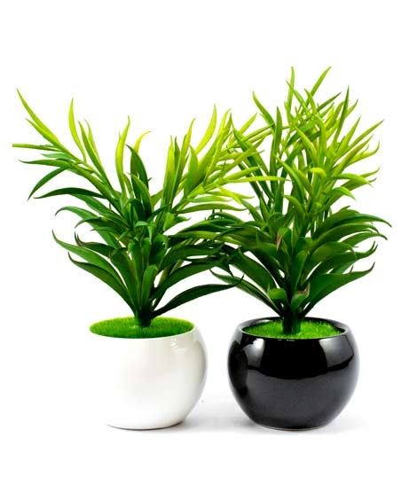 iShopping - ZS Store Artificial Plant Pot Ceramic - Pack of 2