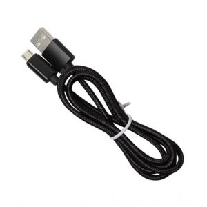 Al Medina Nylon Braided Micro USB Charging Cable Black - 1m