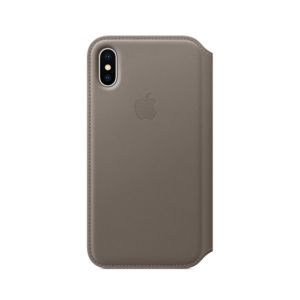 Apple Leather Folio Case For iPhone X/XS - Taupe