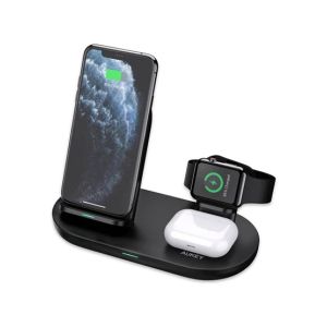 Aukey Aircore 3 in 1 Wireless Charging Station Stand Black (LC-A3)