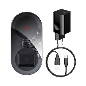 Baseus 24W 2 In 1 Wireless Charger Black (TZWXJK-B01)