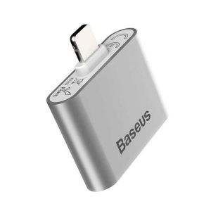 Baseus 2-in-1 Lighting Port Adapter For iPhone Silver (L39)
