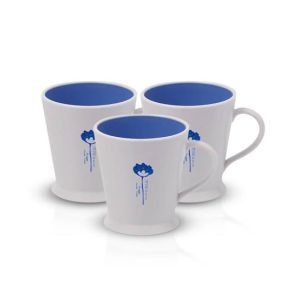 Appollo Flower Mug (Pack Of 3)-Blue