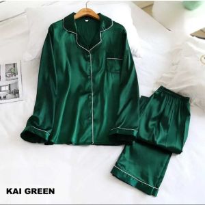 Pista Collection Demanding Plain Piepin Night Dress-Green
