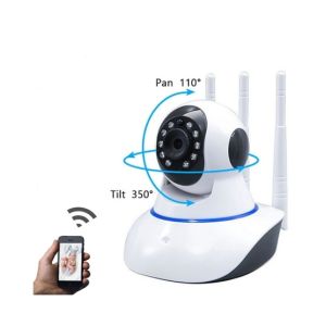 Ferozi Traders IP Wireless 360 Camera with 3 Antenna White