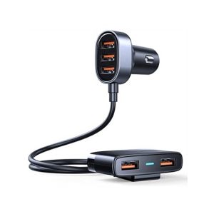 Joyroom 5 USB Ports 31W Car Charger Adapter With 5FT Cable Black (JR-CL03)