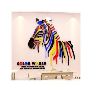 LookNBuy Colorful Zebra Wall Art (0083)