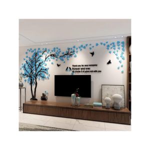 LookNBuy Forever And Ever Tree Acrylic Wall Art (0077)-Blue
