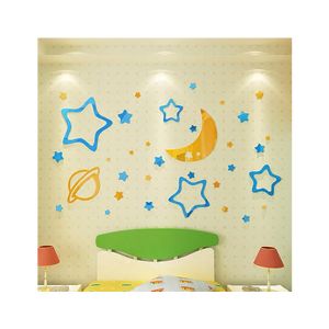 LookNBuy Moon Stars Acrylic Wall Art (0057)