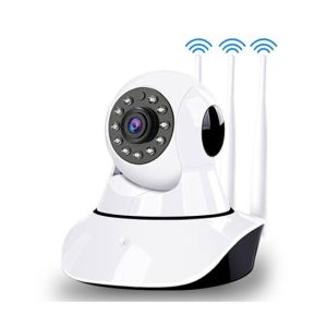 Muzamil Store Dual Antenna 1080P WiFi IP Camera White (V380)