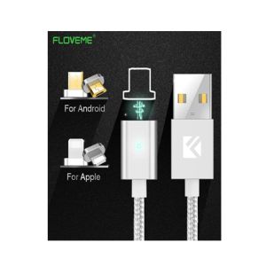 Wish Hub 2 In 1 Magnetic Charger Cable For iPhone Silver