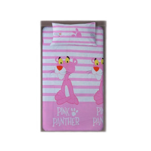 eMelaa Pink Panther Single Cotton Bed Sheet With Pillow Cover