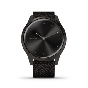 Garmin Vivomove Style Graphite Aluminum Case Activity Tracking Watch Black Pepper With Woven Nylon Band