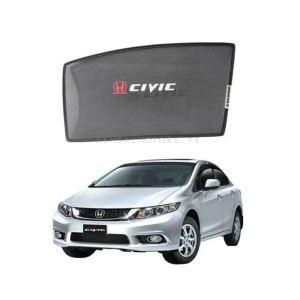 Muzamil Store Sun Windows Shades With Logo Honda Civic (2013-2016)