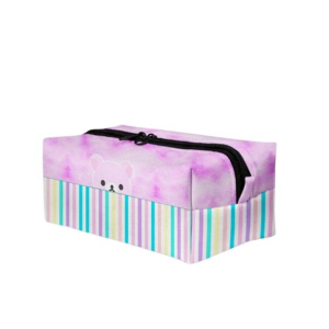 Traverse Pink Bear Printed Box Pouch (T693)