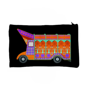 Traverse Truck Art Digitally Printed Pencil Pouch Black (T971)