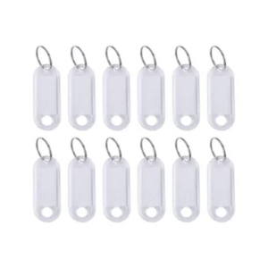 Afreeto Transparent Name Tag Keychains - Pack of 12