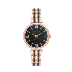 Anne Klein Bangle Women's Watch Rose Gold & Black (AK/3276BKRG)