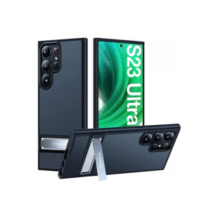 Torras Mars Climber 3-Way Solid Kickstand Matte Case For Galaxy S23 Ultra Phantom Black (AMT-6189)