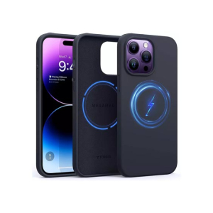 Torras Magnetic Silicone Shockproof Case For iPhone 14 Pro Max Space Black (AMT-6272)