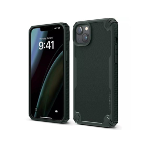 Elago Armor Carbon Fiber Texture Shockproof Case For iPhone 14 Plus Dark Green (AMT-6369)
