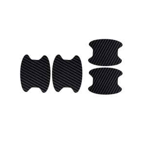 M.Mart Car Door Handle Fiber Sticker Black Pack Of 4
