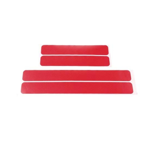 M.Mart Carbon Fiber Anti Scratch Car Door Stickers - Red Pack Of 4